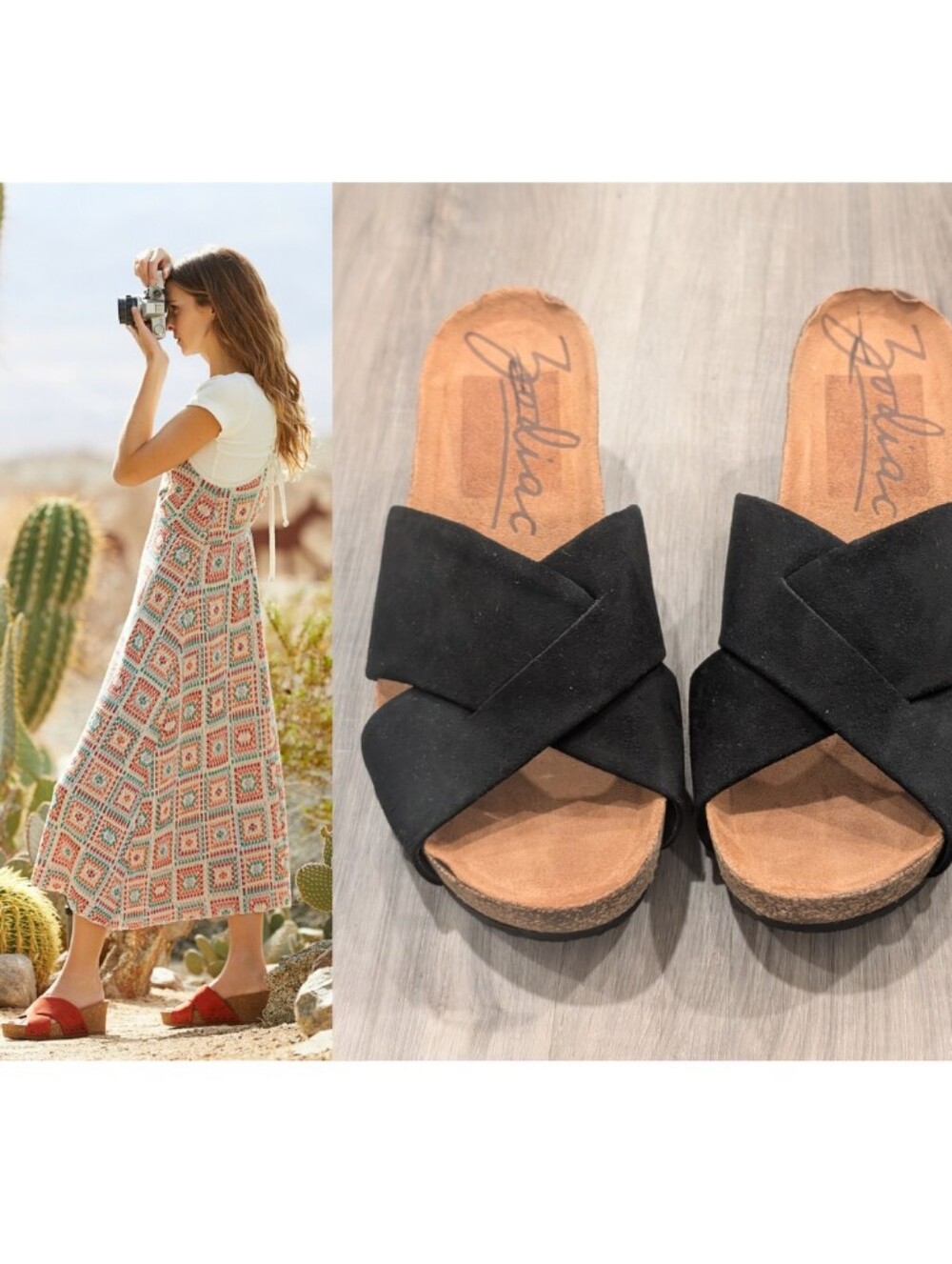 Zodiac | Mila Crisscross Wedge Sandals In Black (Size 10)